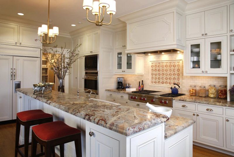 Marble in the interior of the kitchen