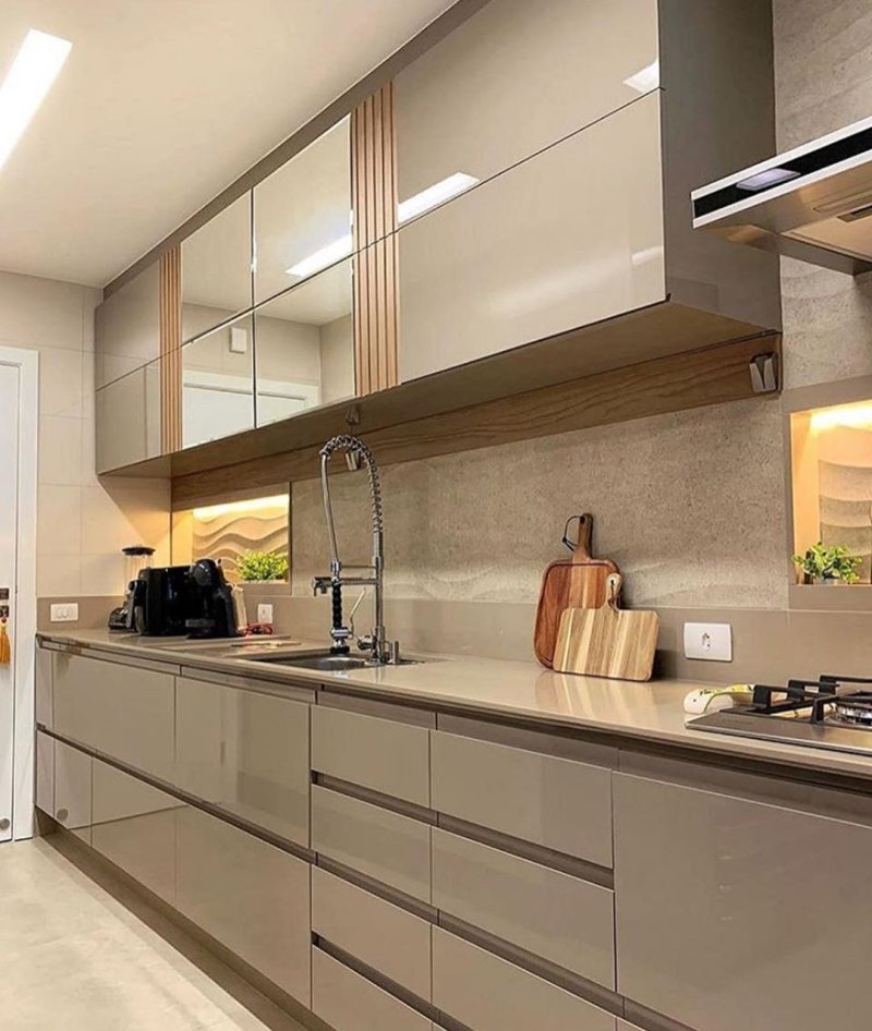 Beige kitchen in a modern style