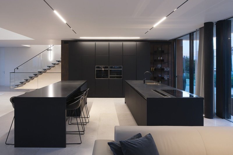 The interior of the kitchen is modern