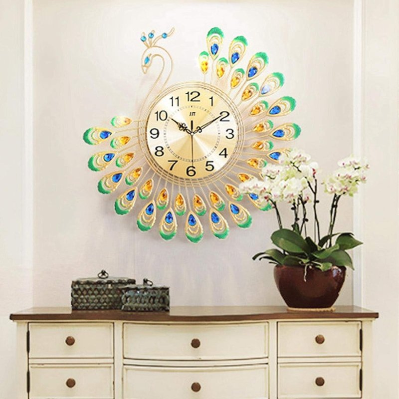 Peacock clock