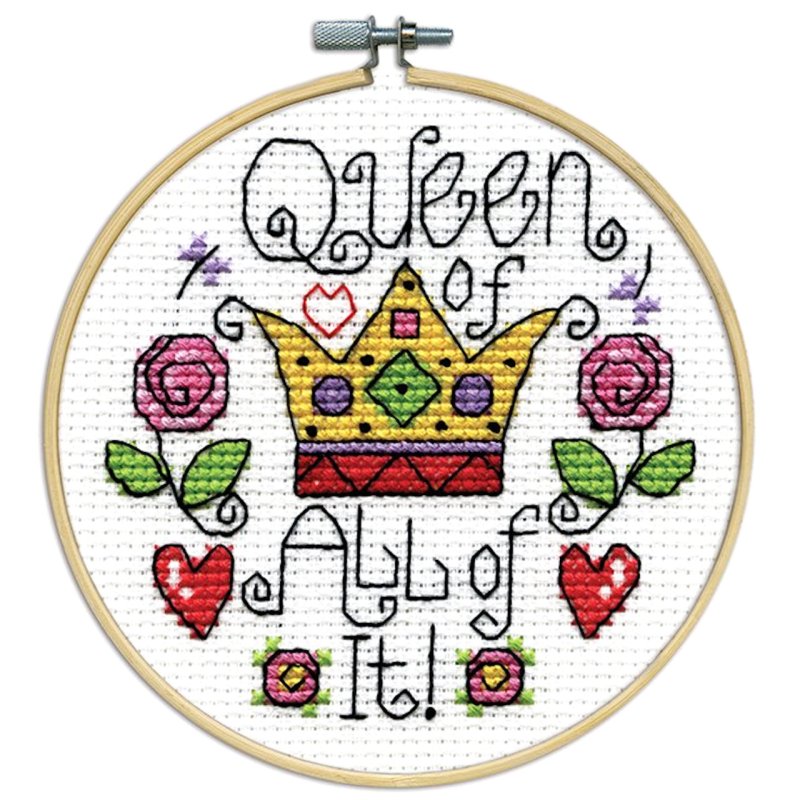 Crown embroidery with a cross