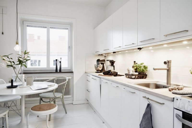 Kitchen interior Scandinavian style 9m2