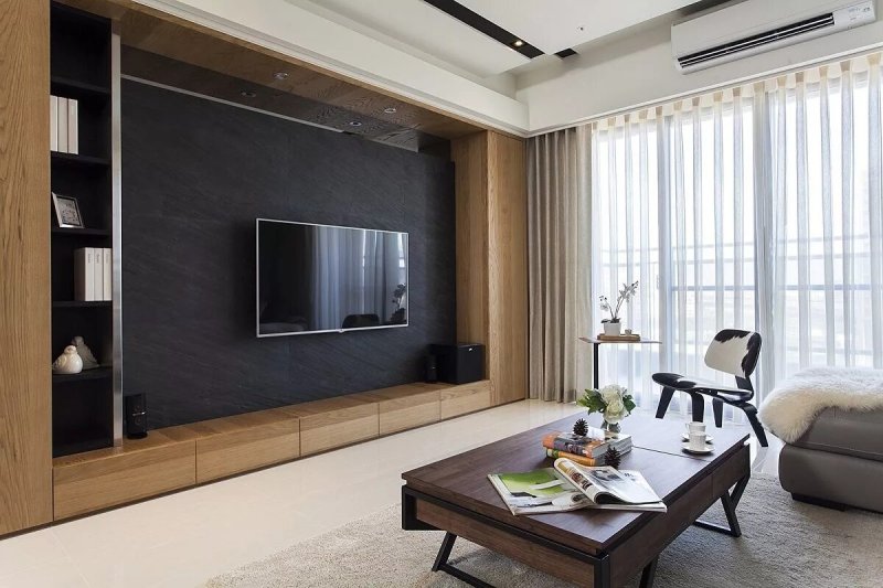 Design TV Zone in the living room in a modern style