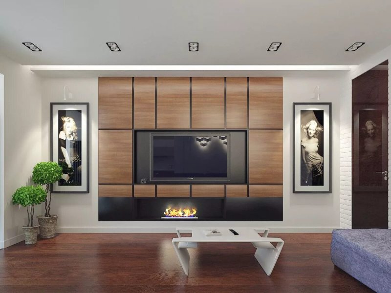 TV zone in the living room in a modern style