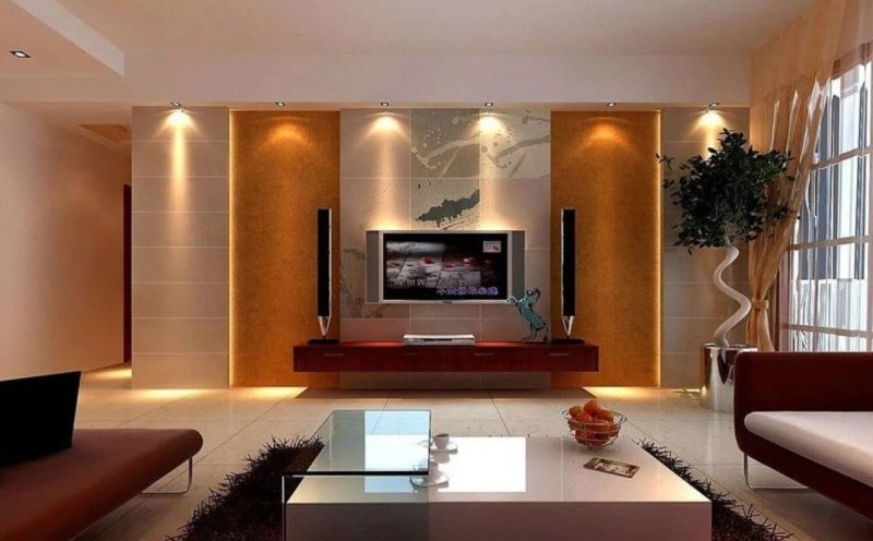 Wall design for TV