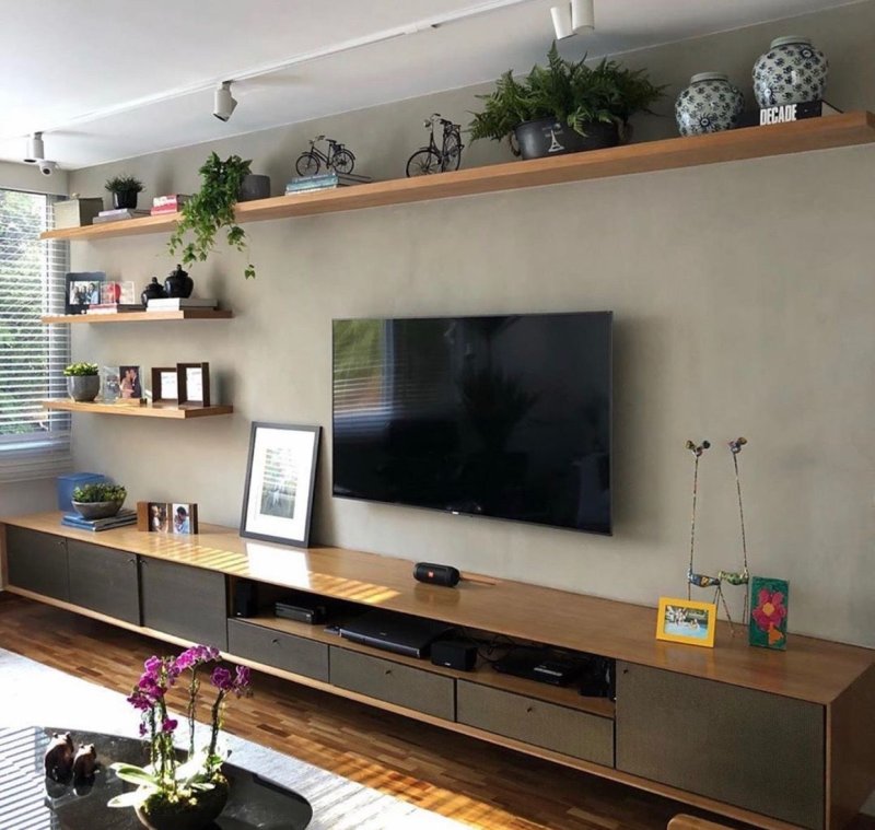 Shelves in the living room