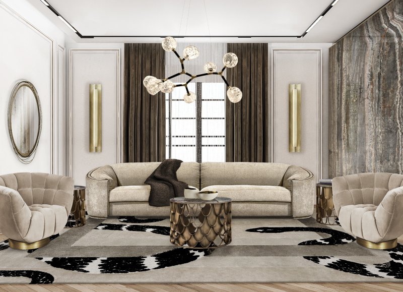 Fashionable interiors of the living room