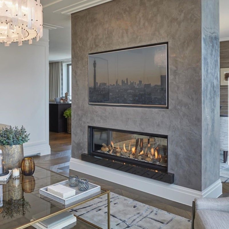 Fireplace in a modern interior