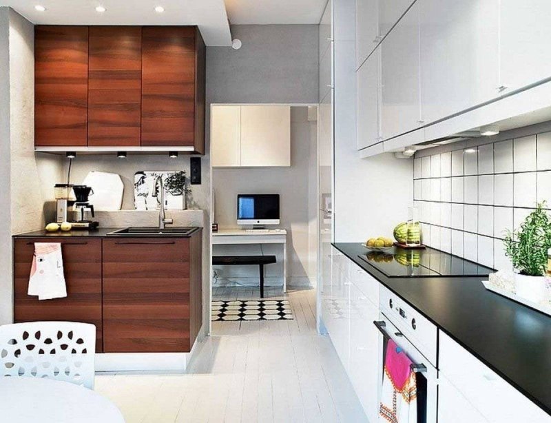 Small kitchen design in a modern style