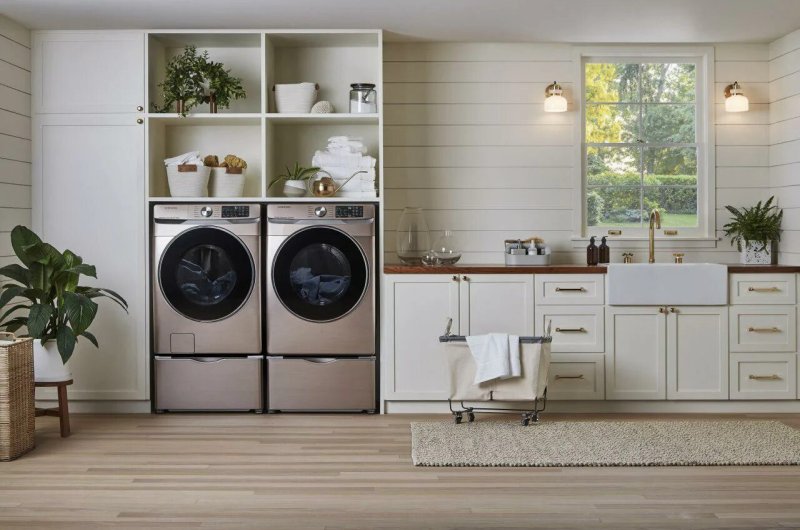 Washing machine in the interior