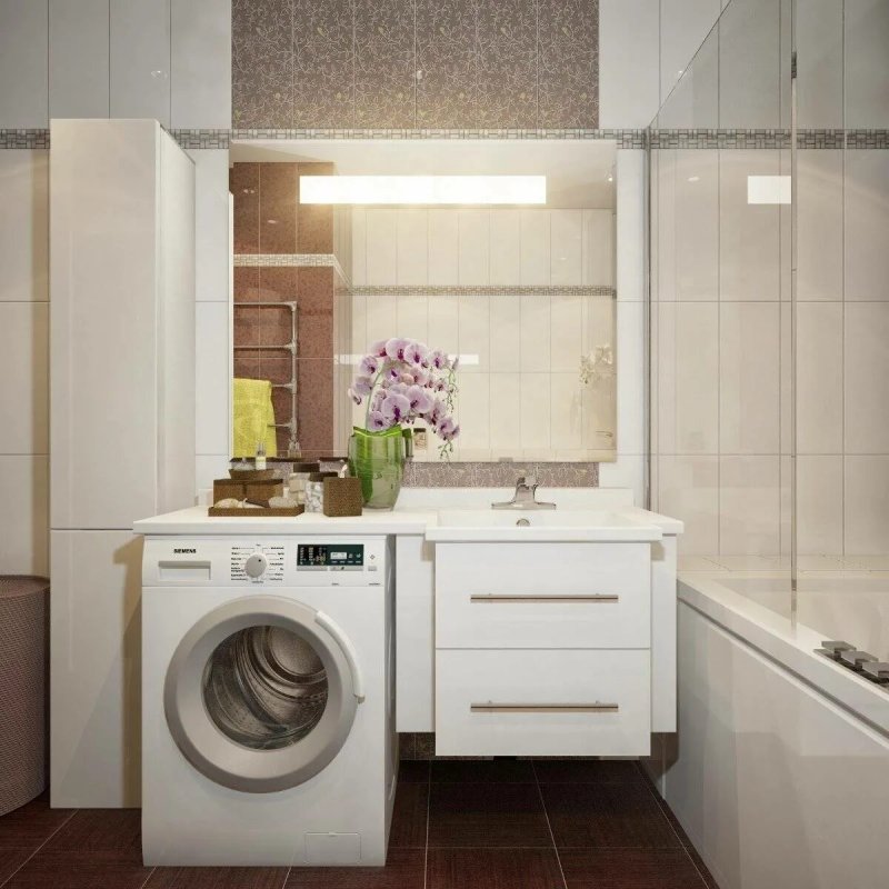 Bathroom design with washing machine