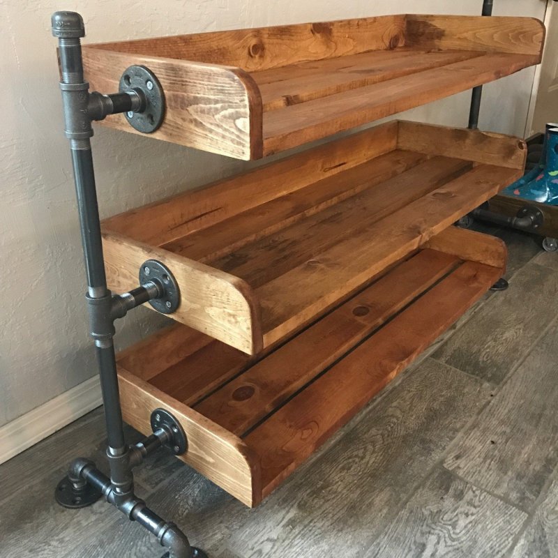 Shelf from water pipes loft