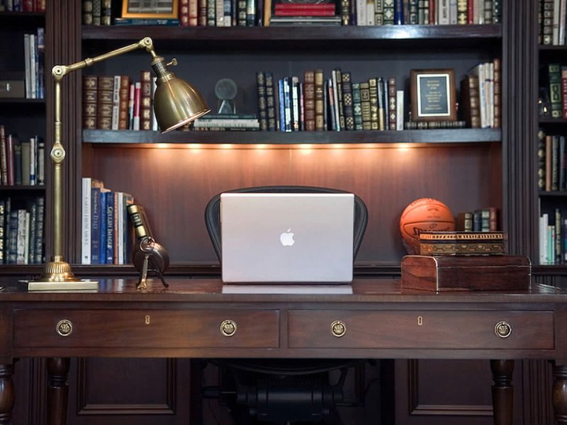 Home library interior