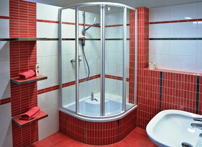 Bathroom design with shower corner