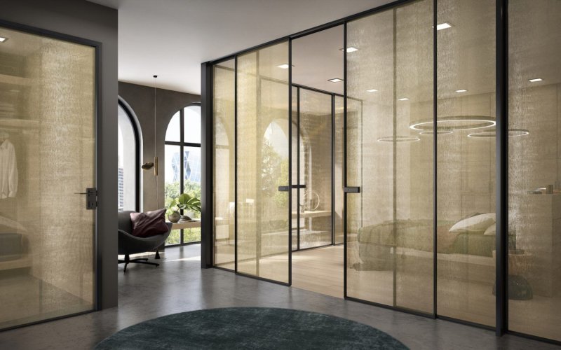 Glass interior partition