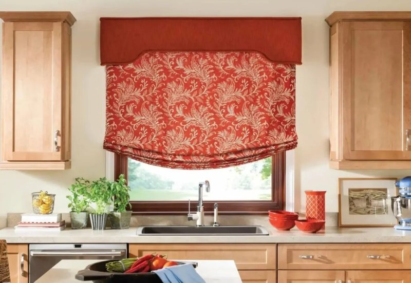 Roman curtains for kitchen design