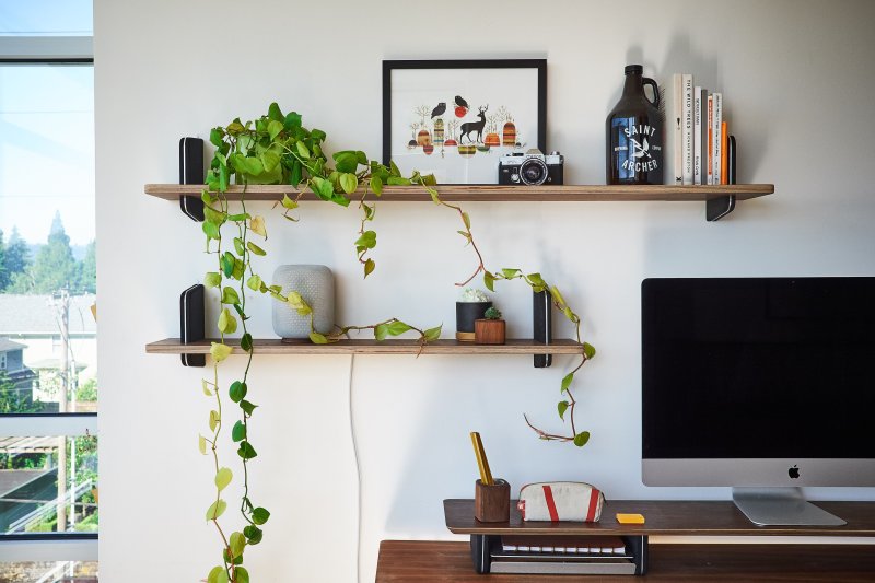 Wall shelves in the interior