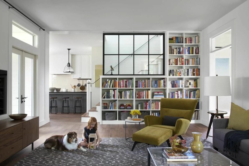 Book racks in the interior