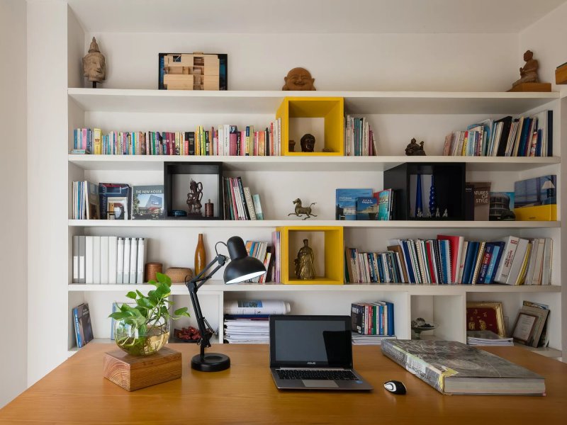 Interior with book shelves