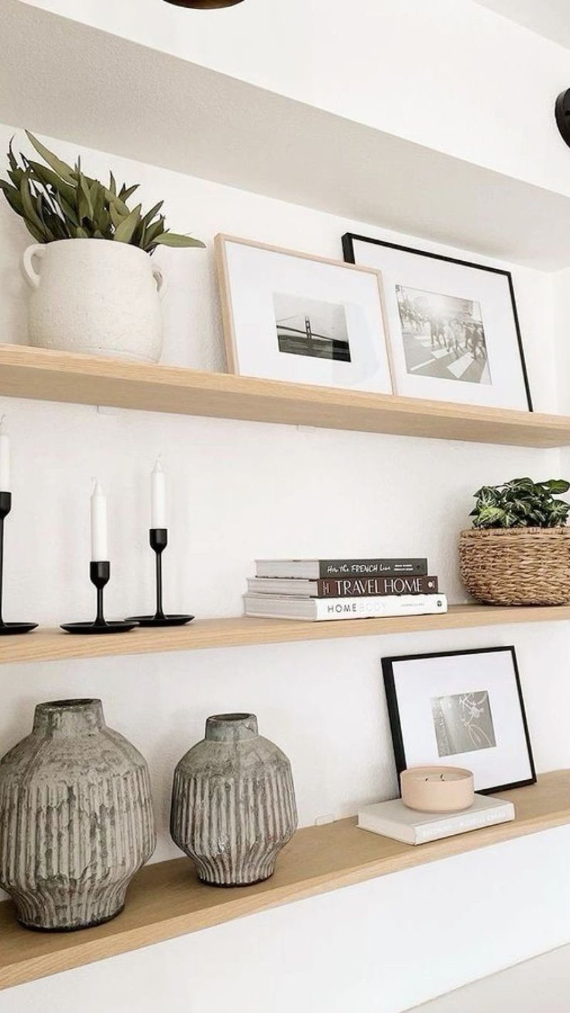 Wall shelves in the interior