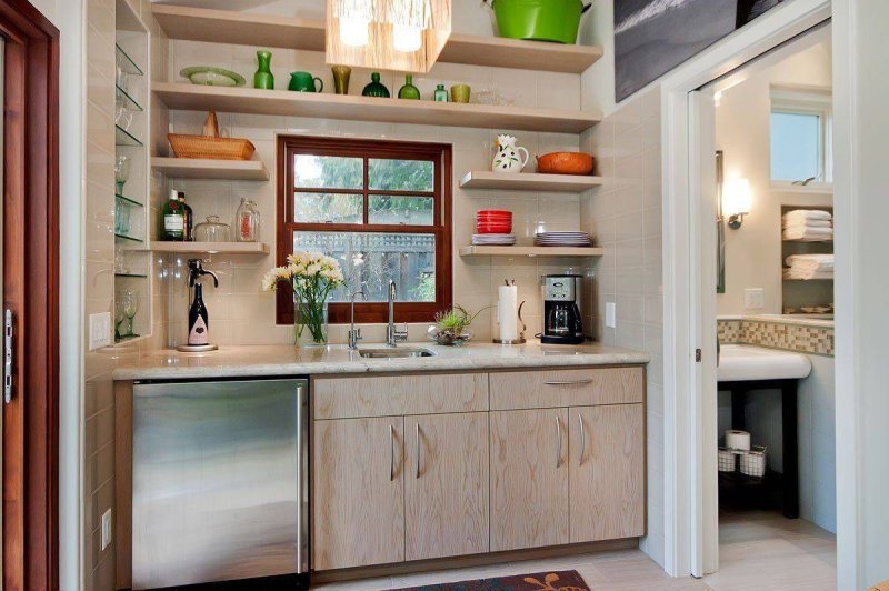 Kitchen with open shelves design