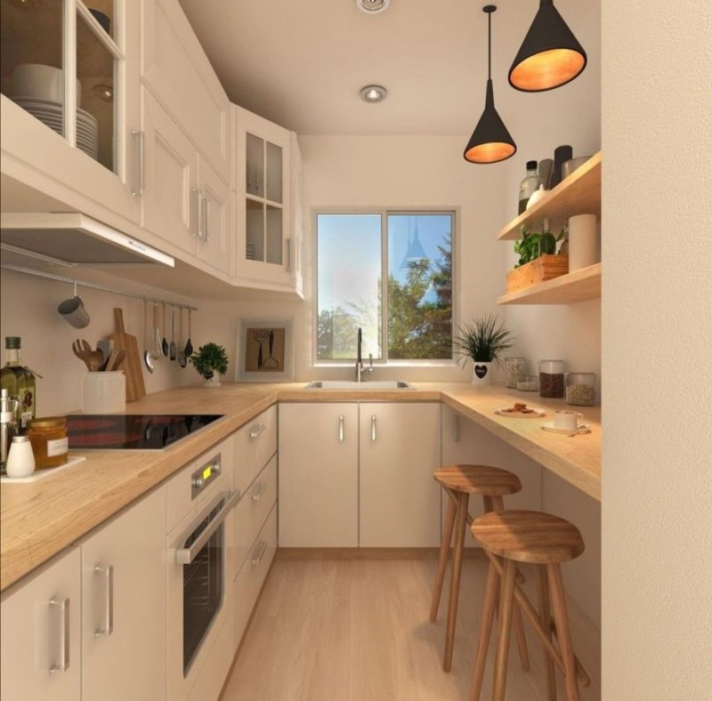 Narrow long kitchen design