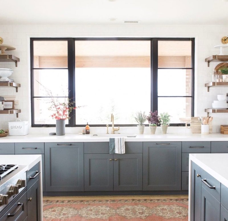 Kitchen with a window in a private house