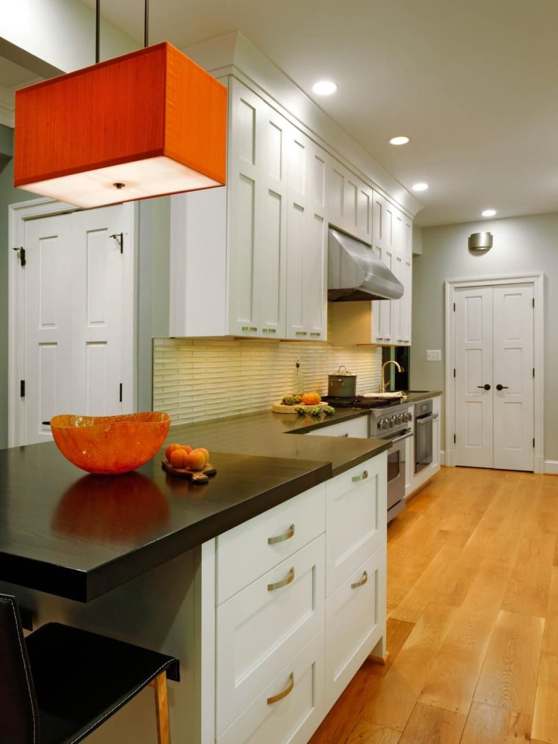 Narrow long kitchen design