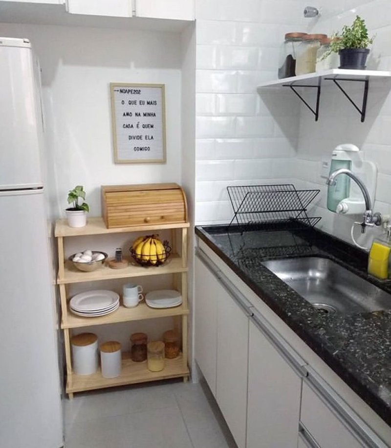 The interior of a small kitchen