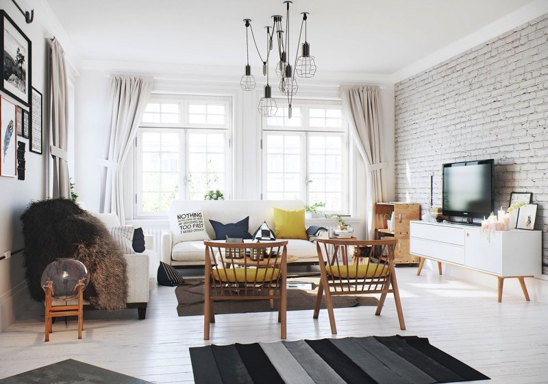 Scandinavian style in the interior of the apartment