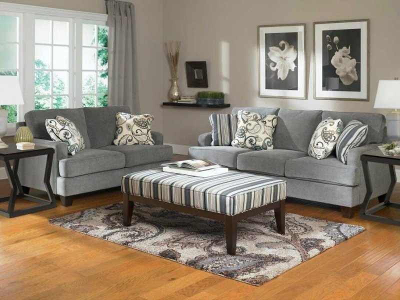 Gray sofa in the interior