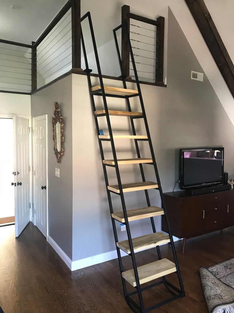 The attic staircase is loft