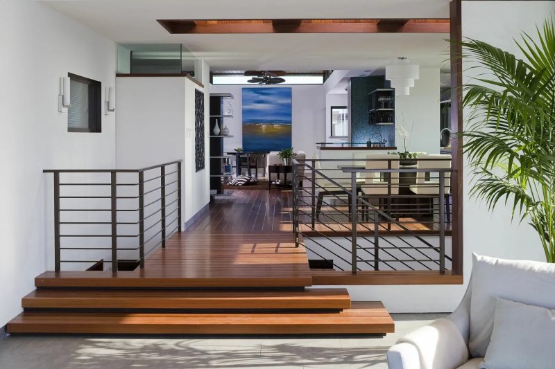 Modern stairs in the interior of a private house