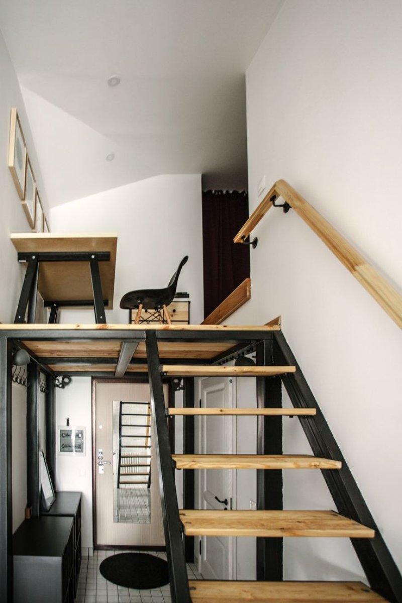 Loft staircase to the mezzanine