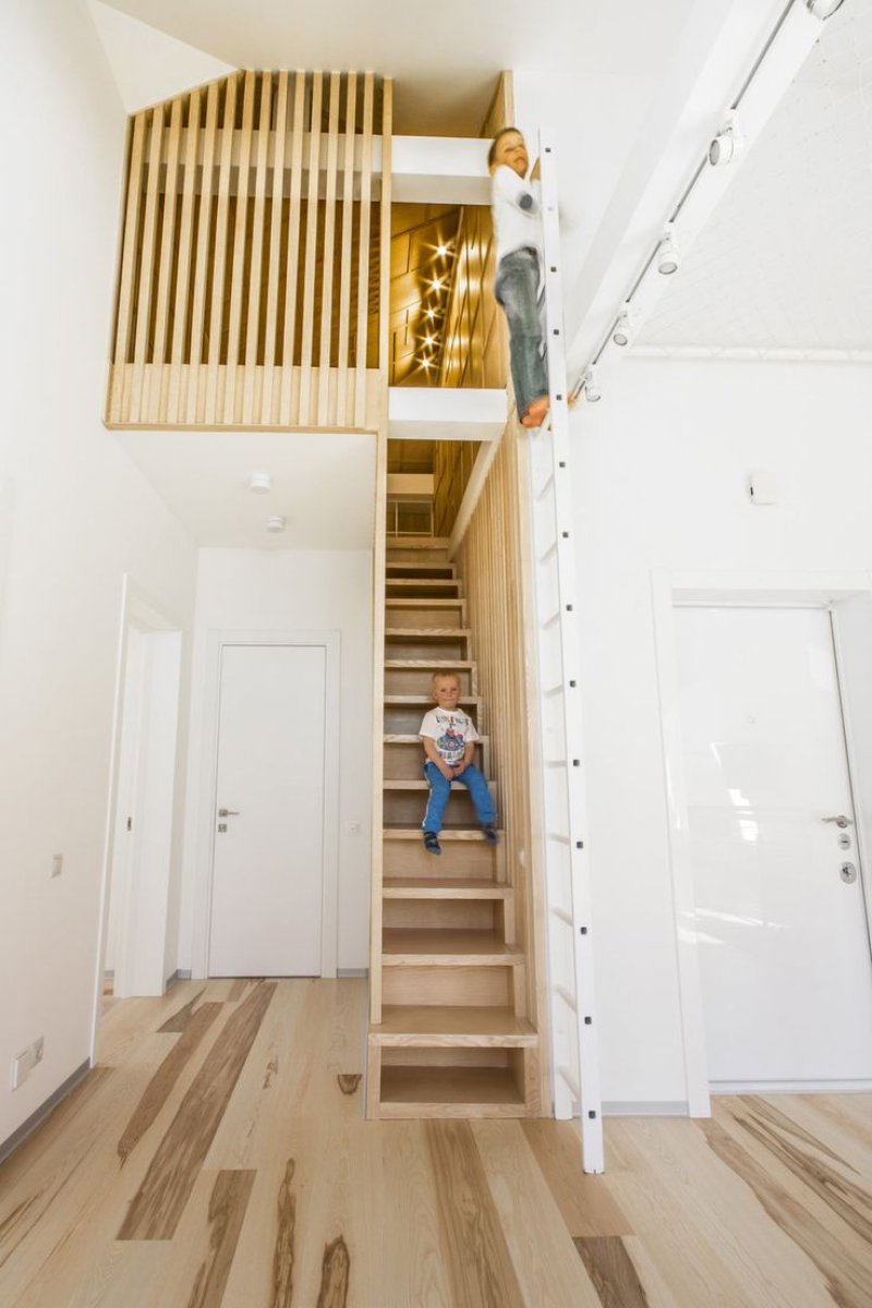 Loft staircase to the mezzanine