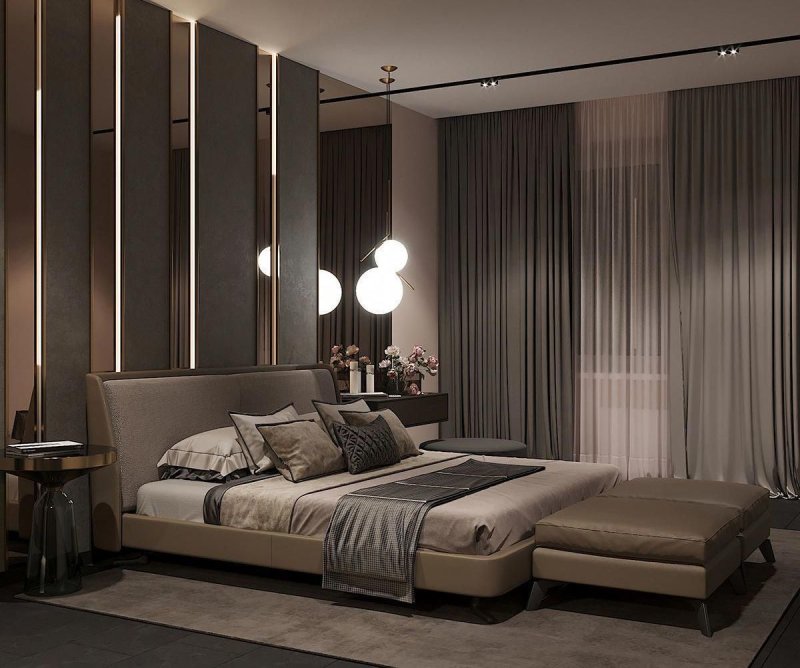 The interior of the bedrooms in a modern style