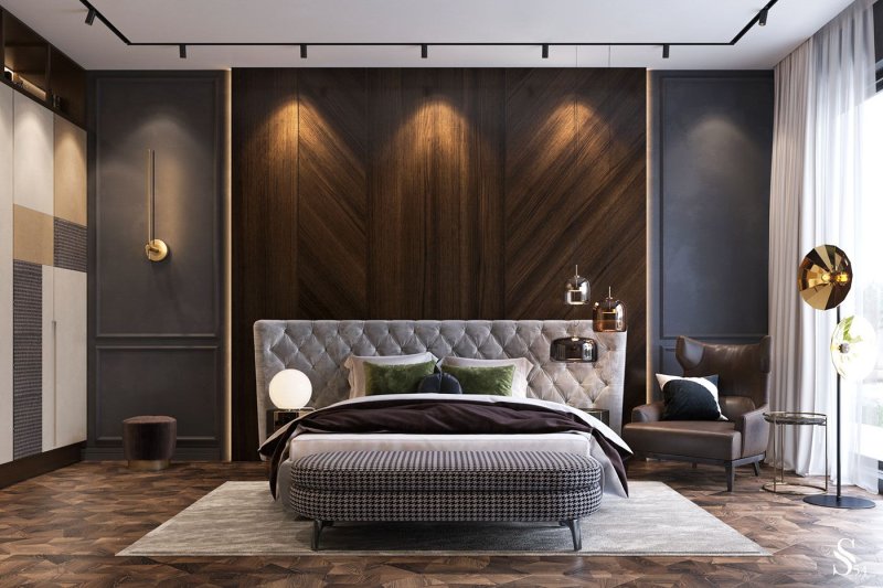 The interior of the bedrooms in a modern style