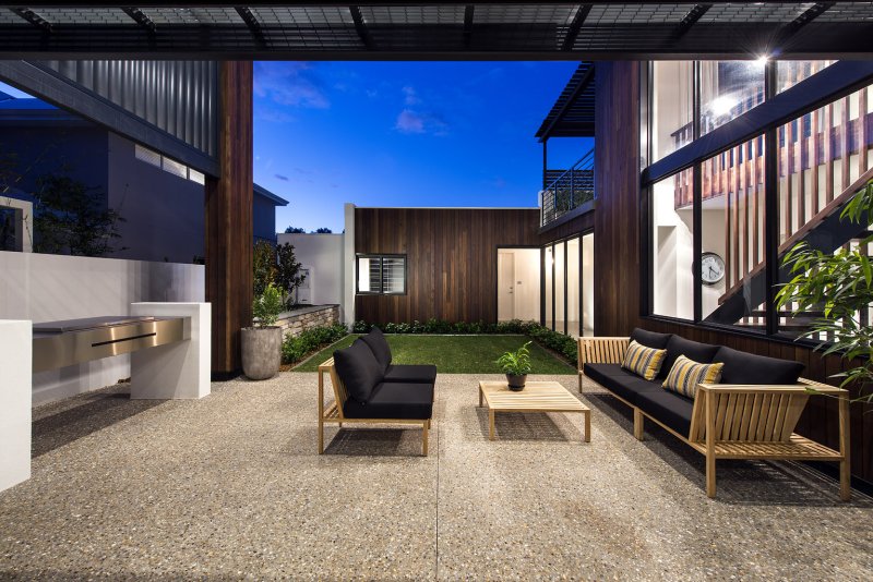 Terrace to the house in a modern style