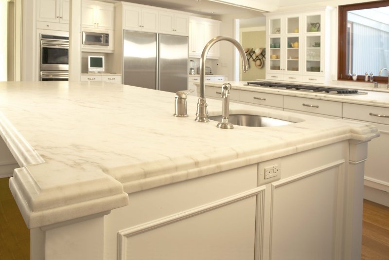 Kitchen with a countertop for marble