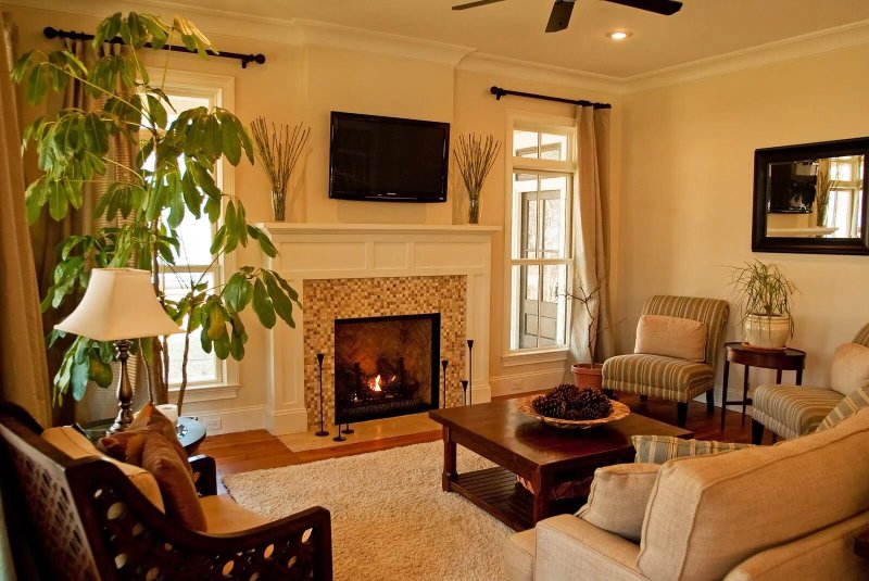 Living rooms with fireplace