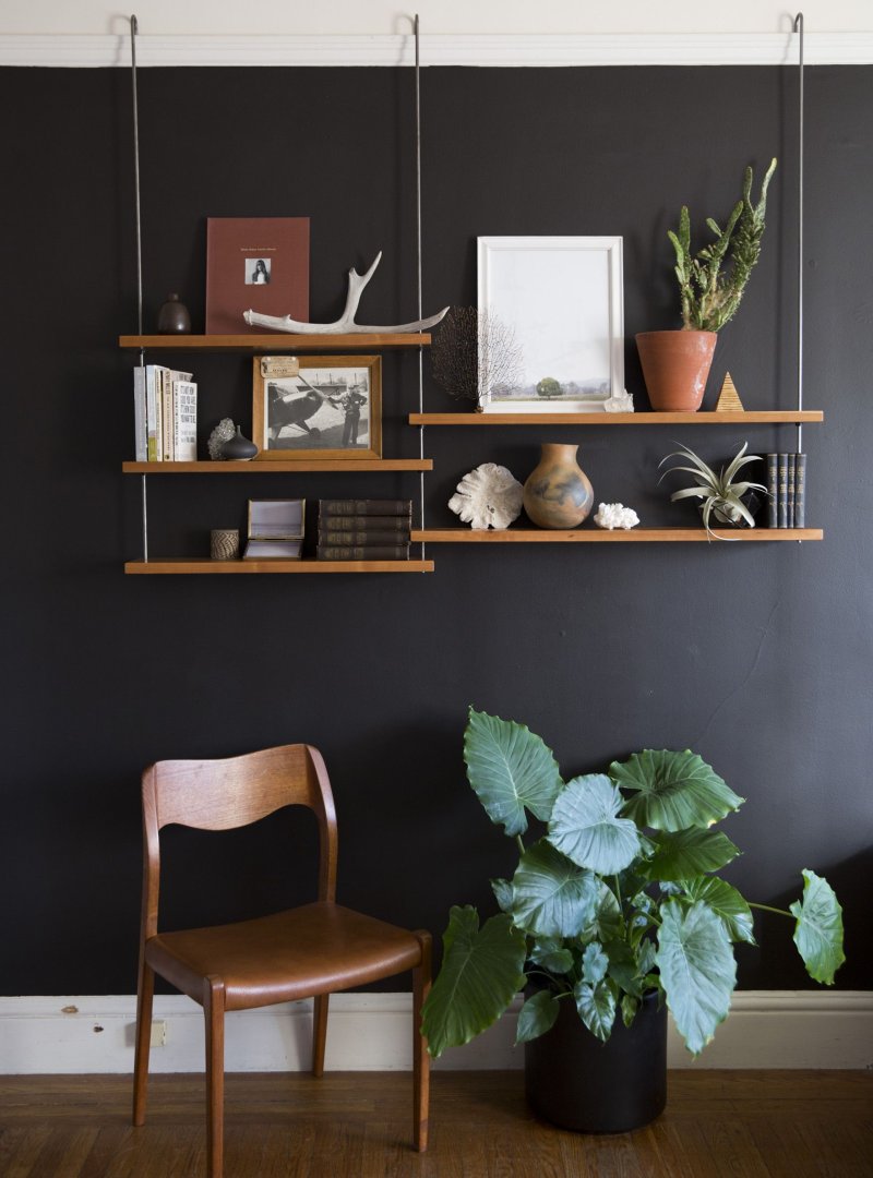 Wall shelves in the interior