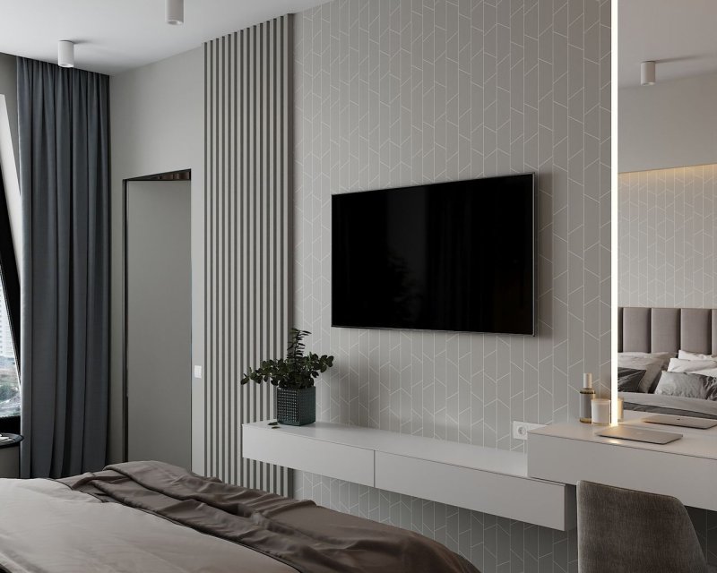 TV zone in a bedroom in a modern style