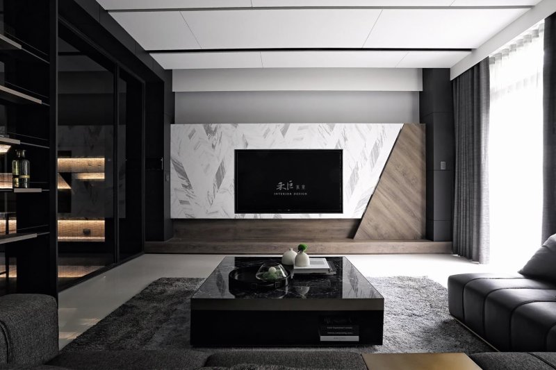 TV zone in the living room in a modern style