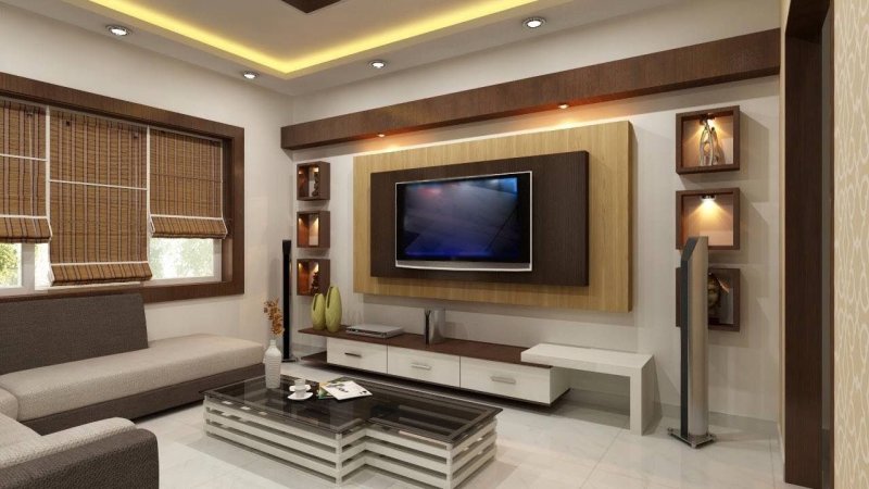 Design of the TV zone in the living room