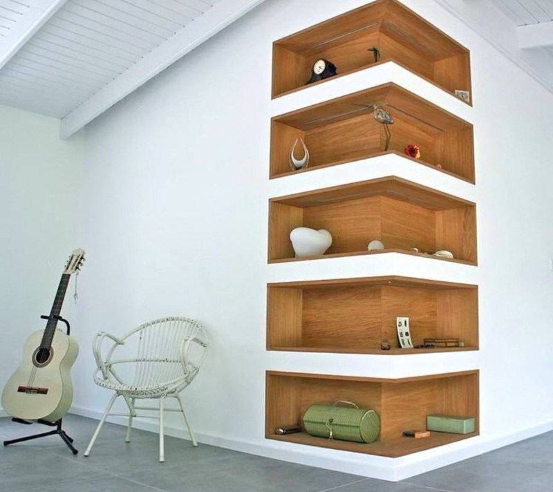 Designer wooden shelves