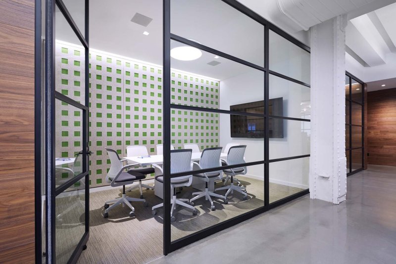 Glass partition to the office