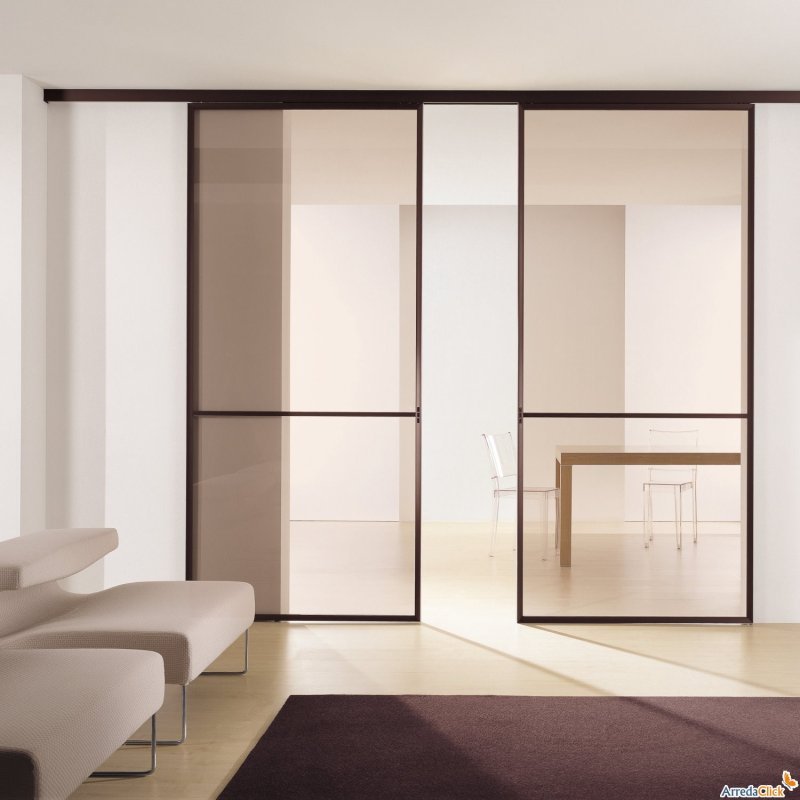 Interior partitions sliding glass