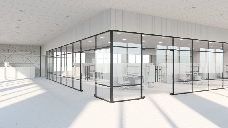 Glass partitions Office