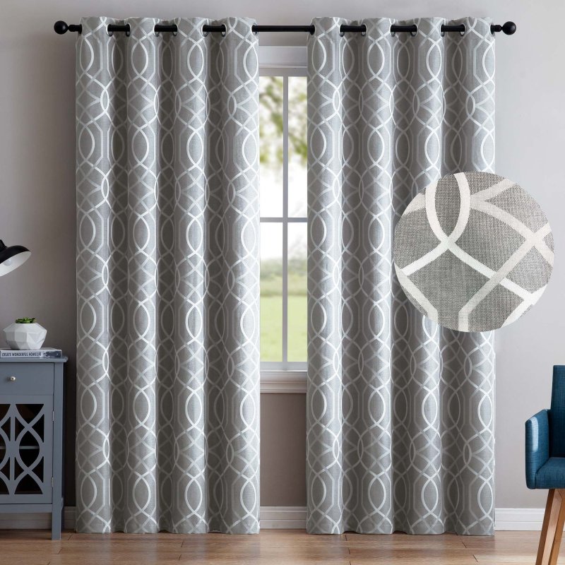 Curtains with a geometric pattern