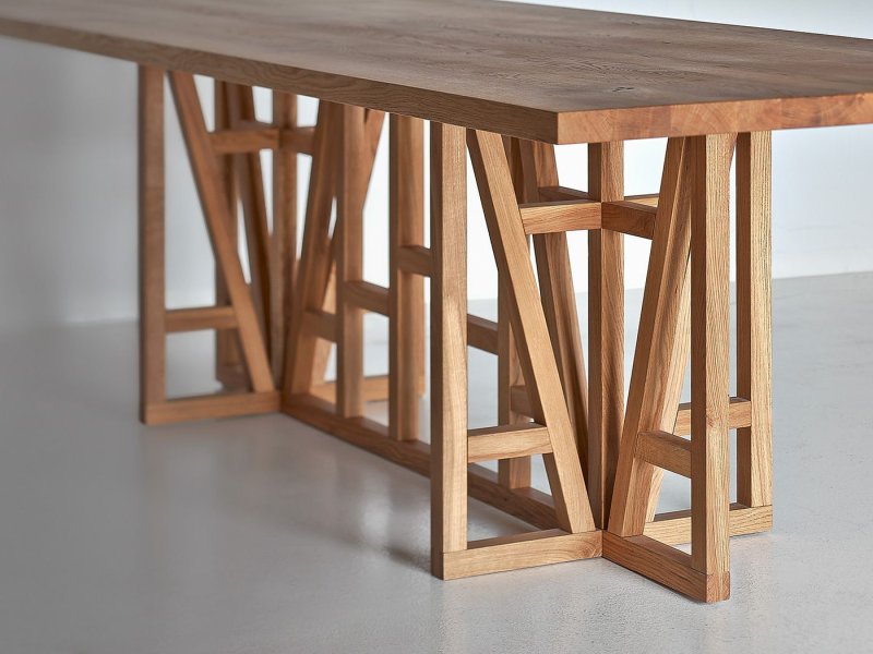 The table is wooden